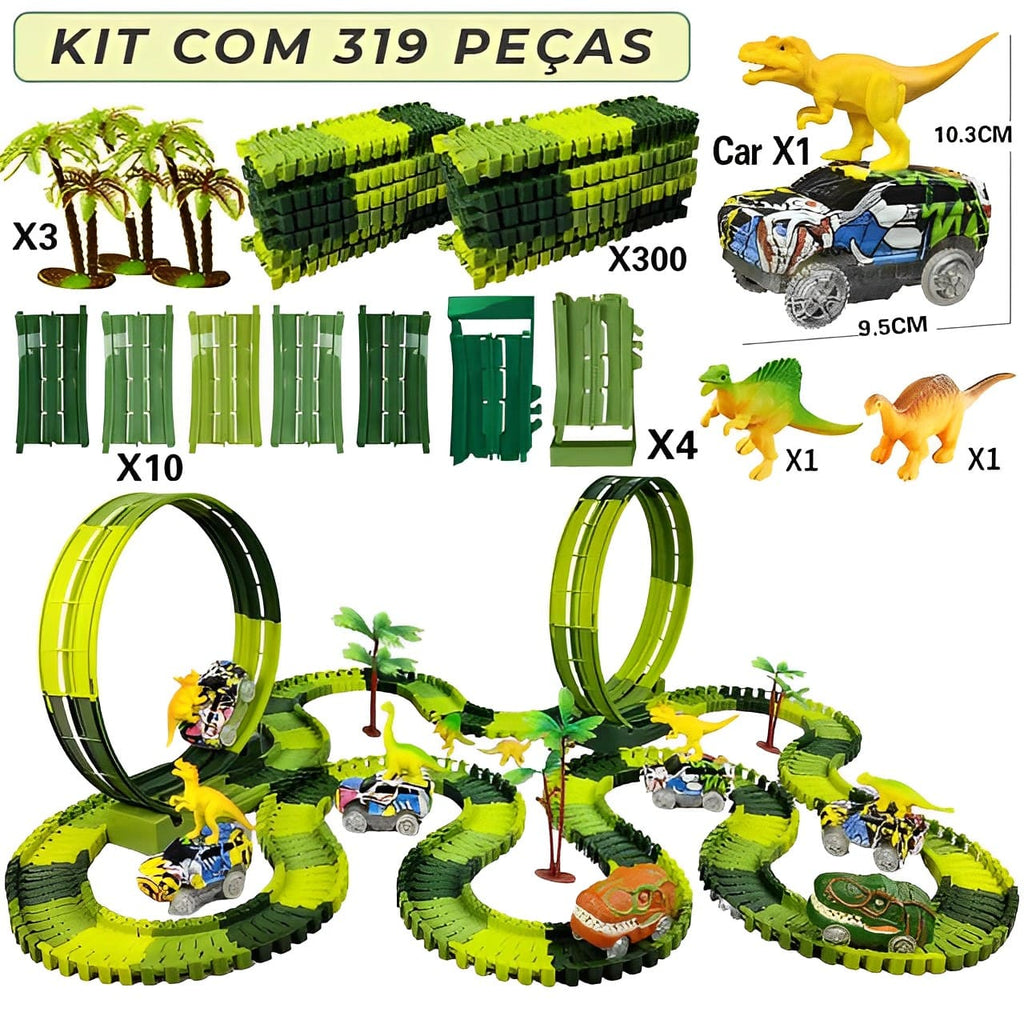 Dino Speed kit com várias peças para criar sua trilha 360