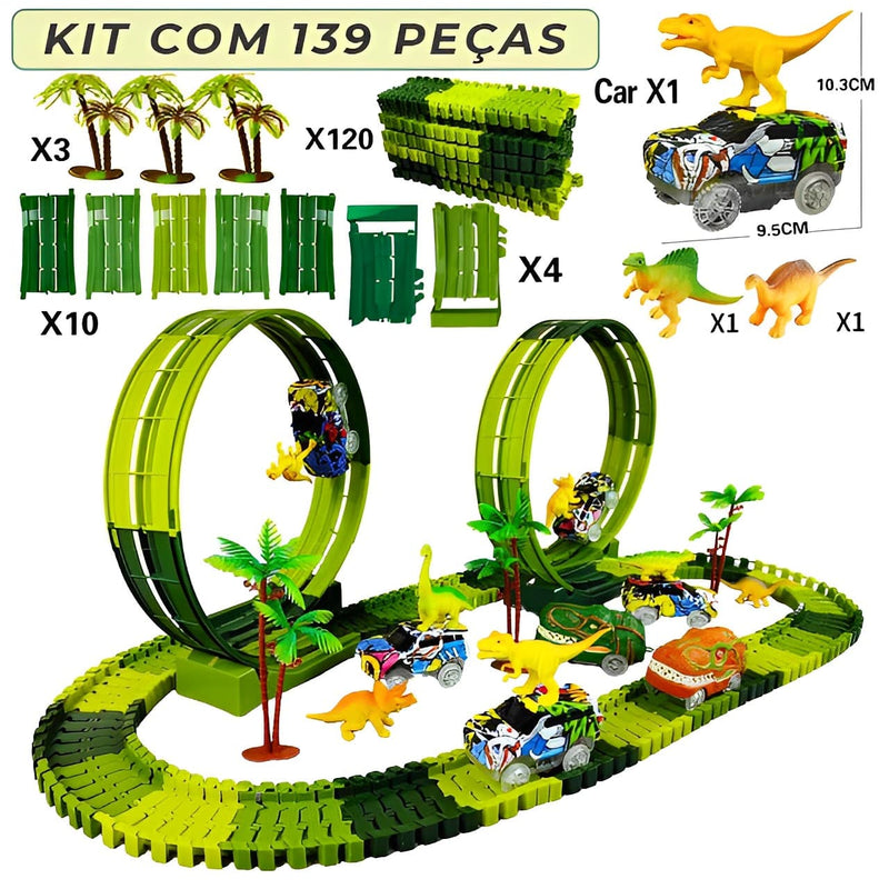 Dino Speed kit com várias peças para criar sua trilha 360 - PontoBaby