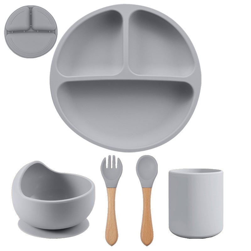 Kit alimentação de silicone infantil 5 peças - PontoBaby