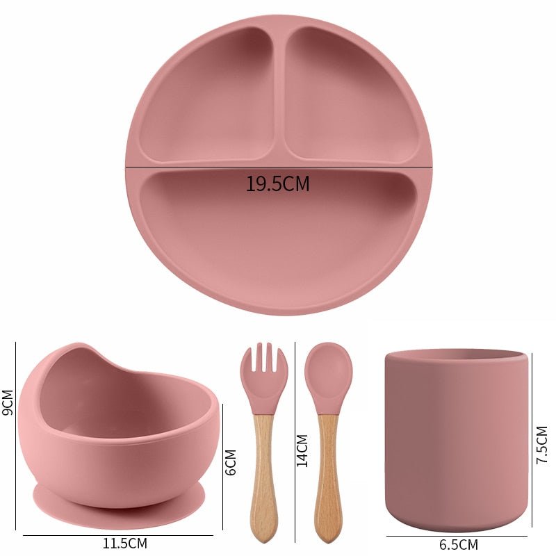 Kit alimentação de silicone infantil 5 peças - PontoBaby