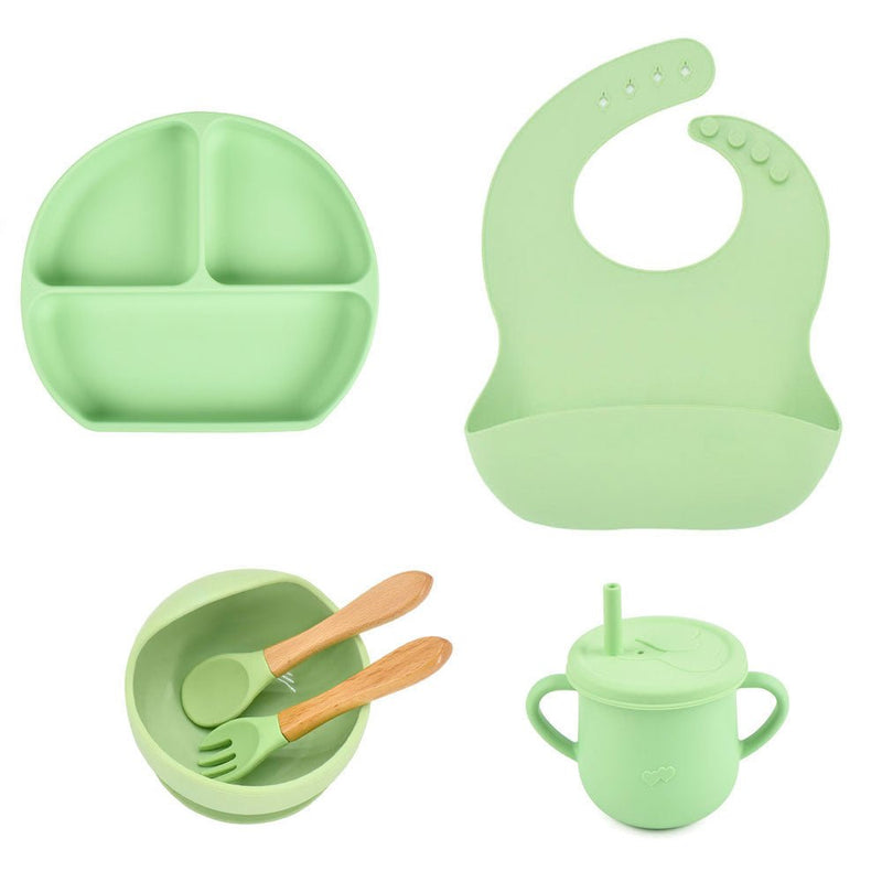 Kit alimentação de silicone infantil 6 pçs - PontoBaby