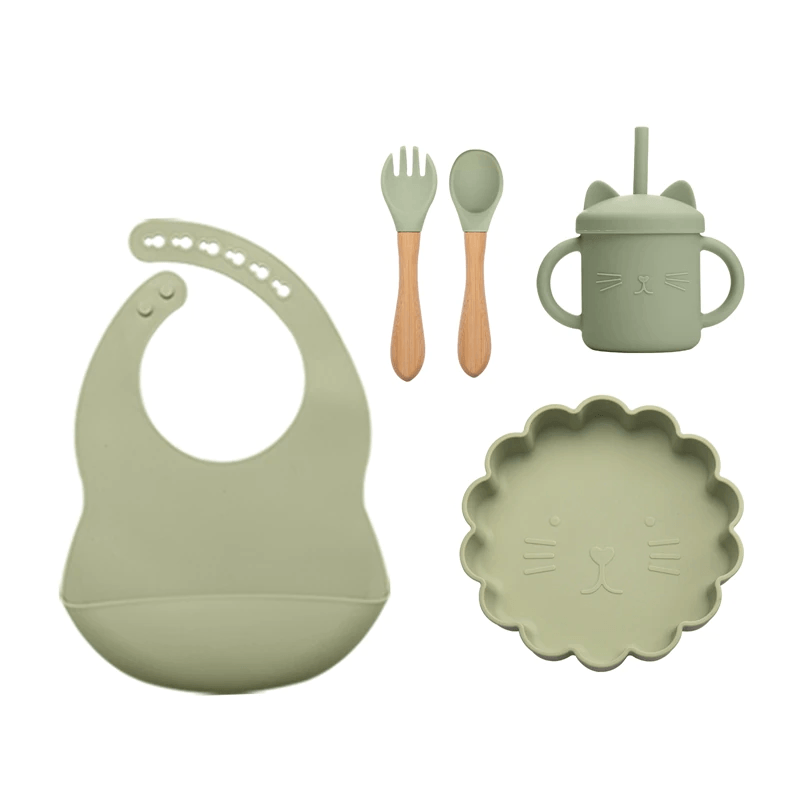 Kit alimentação infantil leão 5 pçs - PontoBaby