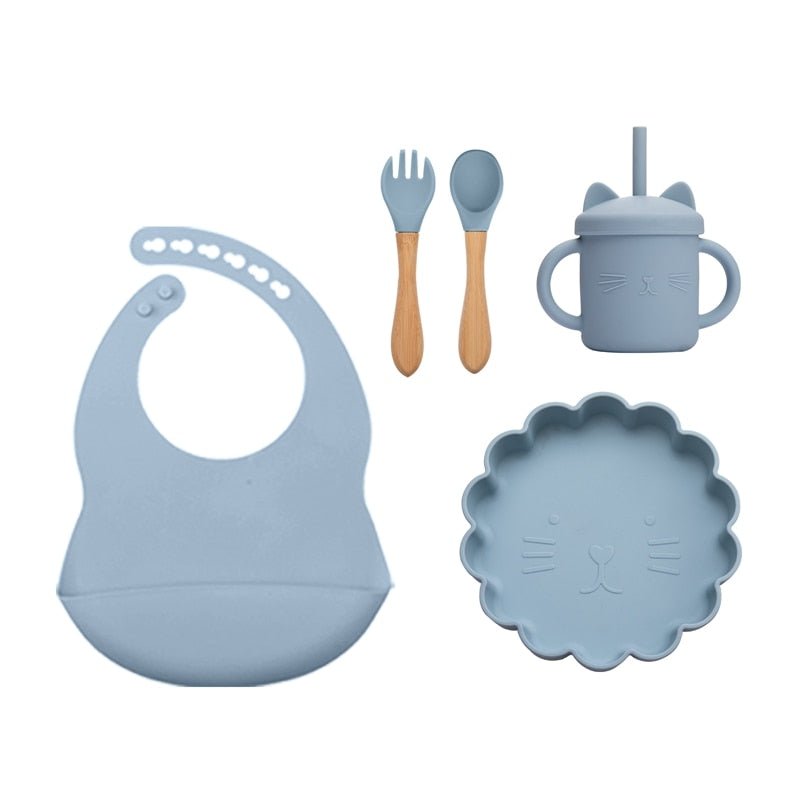 Kit alimentação infantil leão 5 pçs - PontoBaby