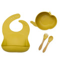 Kit alimentação infantil para bebê de silicone elefantinho tigela 4 peças - PontoBaby