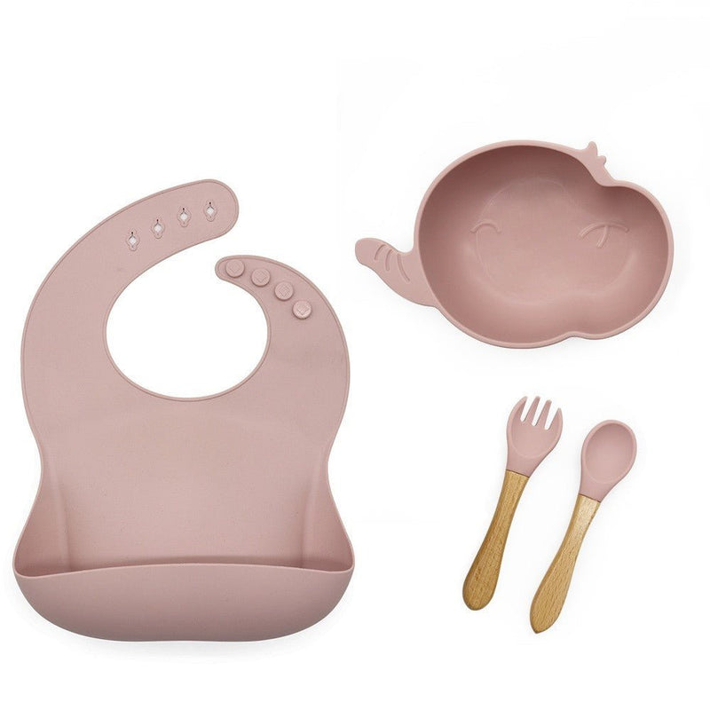 Kit alimentação infantil para bebê de silicone elefantinho tigela 4 peças - PontoBaby