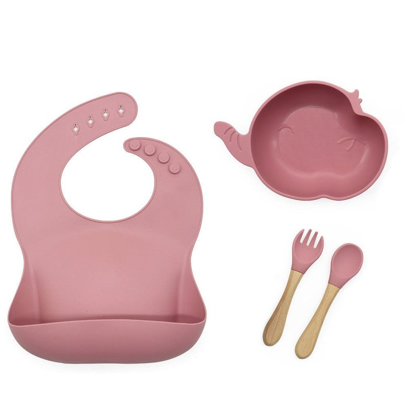 Kit alimentação infantil para bebê de silicone elefantinho tigela 4 peças - PontoBaby