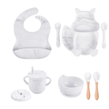 Kit alimentação infantil para bebê de silicone raposinha 8 pçs - PontoBaby
