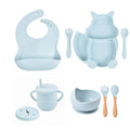 Kit alimentação infantil para bebê de silicone raposinha 8 pçs - PontoBaby