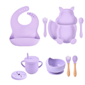 Kit alimentação infantil para bebê de silicone raposinha 8 pçs - PontoBaby