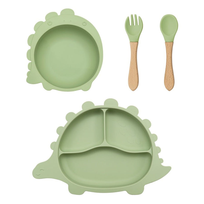 Kit alimentação infantil para bebê dinossauro 4 peças - PontoBaby
