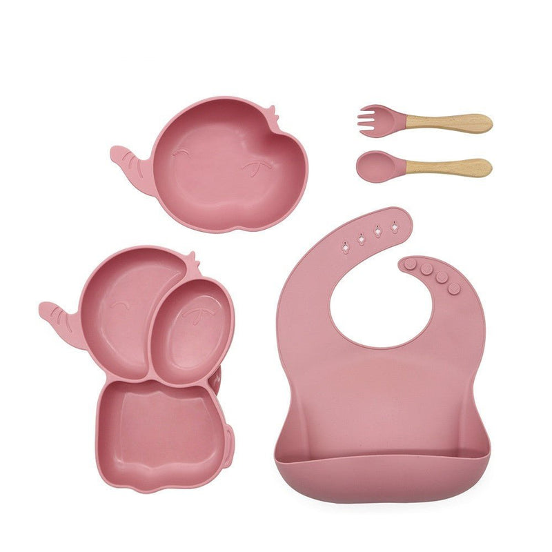 Kit alimentação infantil para bebê elefantinho 5 peças - PontoBaby