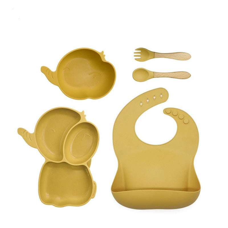 Kit alimentação infantil para bebê elefantinho 5 peças - PontoBaby