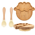 Kit alimentação para bebê de bambu carneirinho 3 pçs - PontoBaby