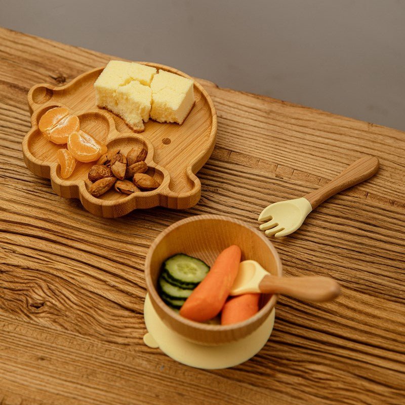 Kit alimentação para bebê de bambu carneirinho 3 pçs - PontoBaby