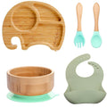 Kit alimentação para bebê de bambu elefante 5 pçs - PontoBaby