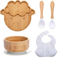 Kit alimentação para bebê de bambu ovelhinha 5 pçs - PontoBaby