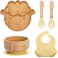 Kit alimentação para bebê de bambu ovelhinha 5 pçs - PontoBaby