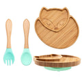 Kit alimentação para bebê de bambu raposinha 3 pçs - PontoBaby