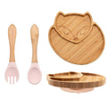 Kit alimentação para bebê de bambu raposinha 3 pçs - PontoBaby