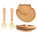 Kit alimentação para bebê de bambu raposinha 3 pçs - PontoBaby