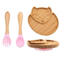 Kit alimentação para bebê de bambu raposinha 3 pçs - PontoBaby