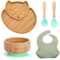 Kit alimentação para bebê de bambu raposinha 5 pçs - PontoBaby