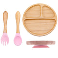 Kit alimentação para bebê de bambu redondo 3 pçs - PontoBaby