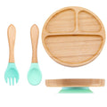 Kit alimentação para bebê de bambu redondo 3 pçs - PontoBaby