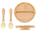 Kit alimentação para bebê de bambu redondo 3 pçs - PontoBaby