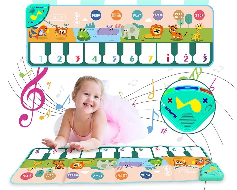 Piane Music Mat Tapete Musical 110x36cm Animais Crianças Infantil